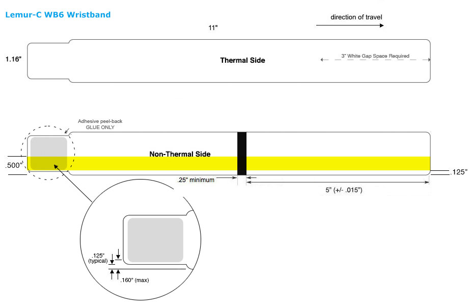 Lemur-C WB6 Wristband Layout