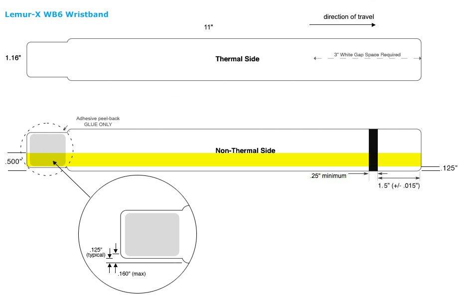 Lemur-X WB6 Wristband Layout